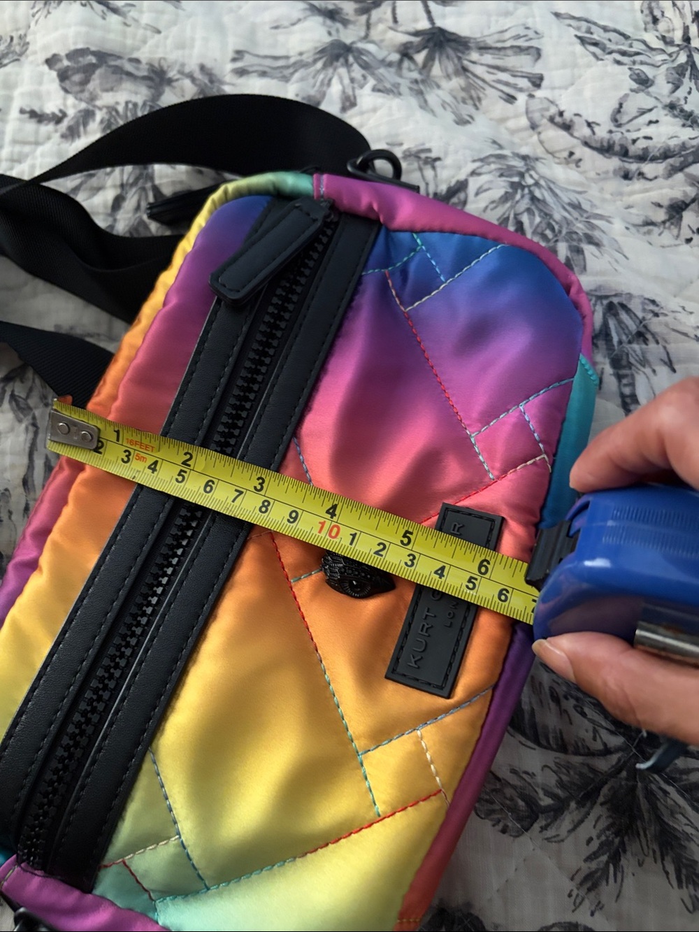 Kurt Geiger Rainbow Quilted Crossbody Belt Bag - Picture 9 of 9